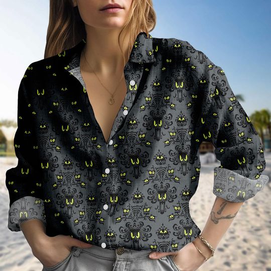 Haunted Mansion Blouse Shirt, Hitchhiking Ghosts Women Shirt, Disneyland Halloween Shirt, Spooky Season Gift
