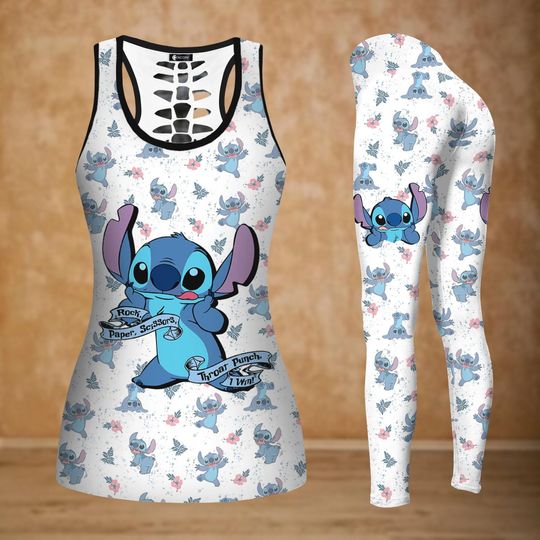 Funny Stitch Tank Top, Disney Women Legging, Magic Kingdom Merch, Stitch Workout Legging, Cartoon Movie Tee, Cute Disney Fan Gift