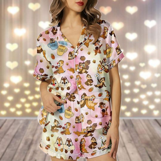 Chip And Dale Pajamas, Double Trouble Women Pajamas, Disney Couple Matching Pajamas, Cute Soft Pjs, Bridal Party Gifts