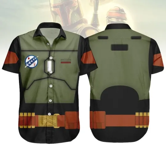Star Wars Boba Fett Cosplay Costume Galaxy's Edge Gift For Fan Hawaiian Shirt