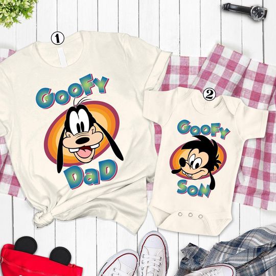 Goofy Movie Matching Father and Son Shirts, Goofy and Max Goof Dad and Son Tees