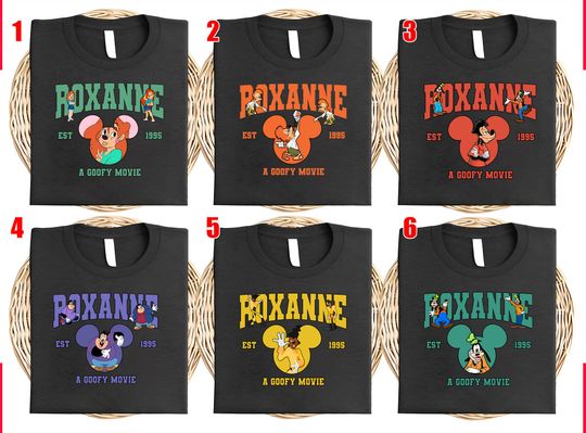 Goofy Movie Family Matching Shirts, Max & Roxanne Couples Tee, Powerline Tour 95 T-Shirt, Goofy Dad and Son Shirt