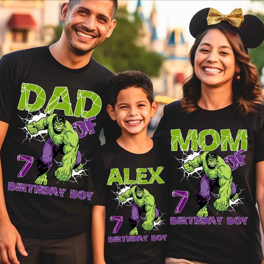 Incredible Hulk Birthday T-Shirt, Avengers Family Shirts, Super Hero Party Tees, Marvel Birthday Shirt