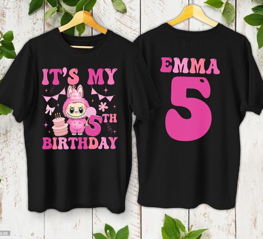 Custom Youth Kids Labubu Funny The Monsters Birthday Girl Shirt, Cute Doll Sweatshirt, Kawaii Shirt, Gift For Kid