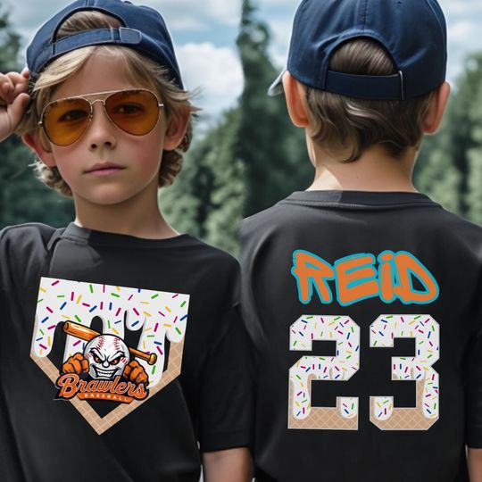 Custom Ice Cream Drip Baseball Jersey, Personalized Team Baseball Shirt, Kid Bulk Team Gift, Baseball Drip Shirt, Easter Basket Gift