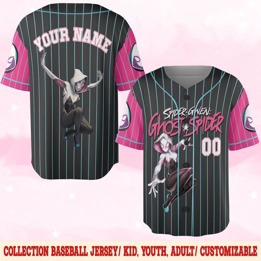 Personalized Spidey And His Amazing Friends Gwen Stacy Baseball Jersey,Spider Verse Baseball Jersey Team,Gwen Stacy Baseball Jersey