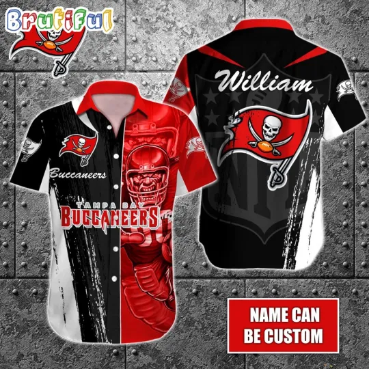 Custom Tampa Bay Buccaneers Half Tone Hawaiian Shirt