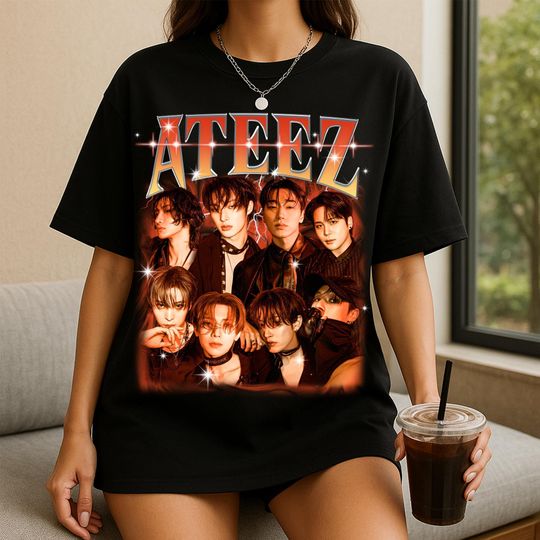 Retro Ateez Kpop T-shirt, Ateez 2025 World Tour In Your Fantasy Shirt, Ateez Golden Hour Part 3 Shirt, Ateez Lemon Drop Shirt, Ateez Shirt