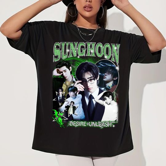 Retro Sunghoon Enhypen T-Shirt, Enhypen Desire: Unleash Shirt, Enhypen Walk The Line World Tour Shirt, Enhypen Fate Plus Tour Shirt Sweater