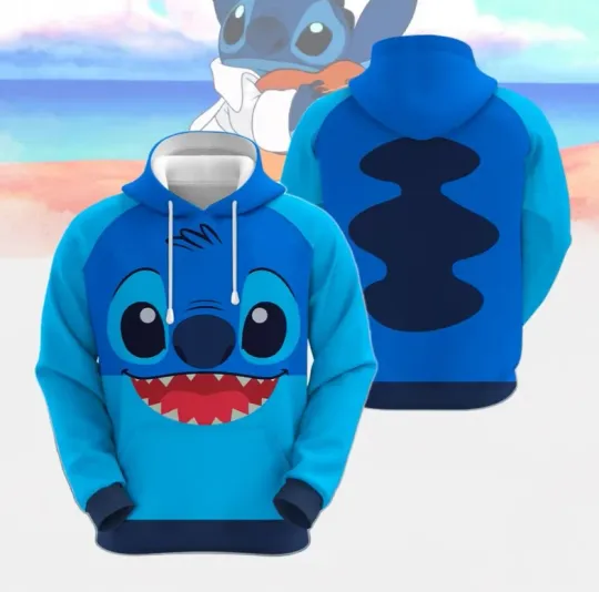 Disney Stitch Santa Holiday 3D Hoodie All Over Print Christmas Gift