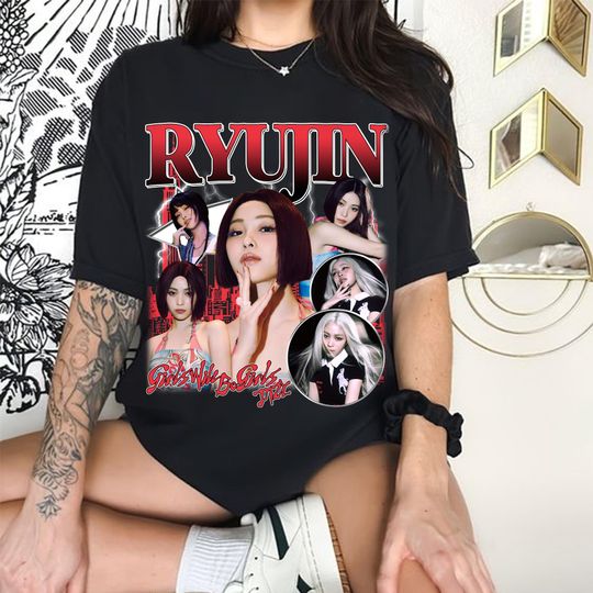 Retro Ryujin Itzy T-shirt, Itzy Girls Will Be Girls Shirt,  ITZY Born to Be 2nd World Tour Shirt, Itzy Twinzy Members Kpop Shirt Sweater