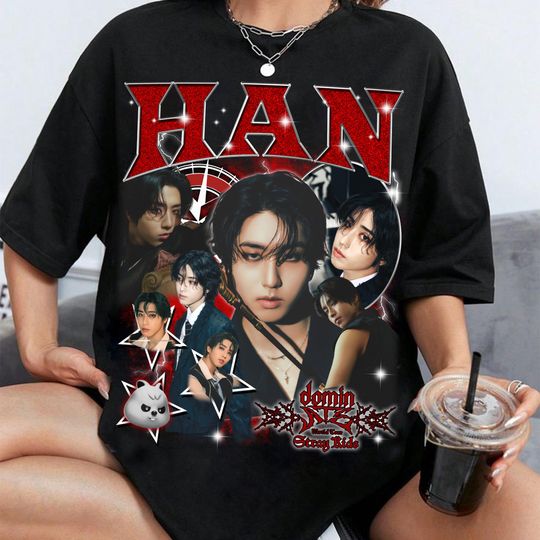 Retro Han Stray Kids T-shirt, Stray Kids dominATE SKZOO World Tour US 2025 Shirt, Evil Skzoo Shirt, Stray Kids Ate Album Shirt Sweater