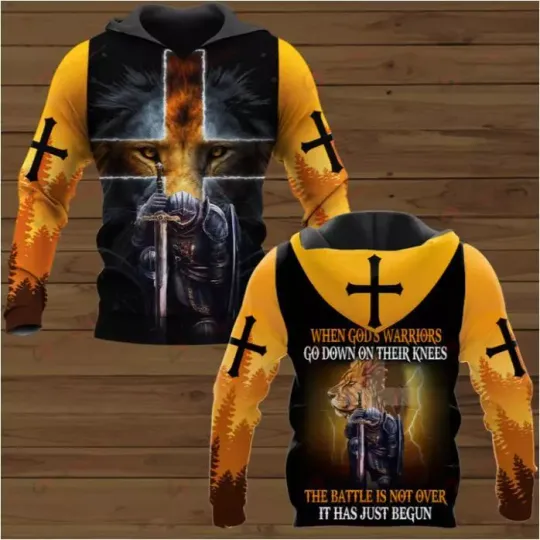 A CHILD OF GOD TEMPLAR KNIGHT CHRISTIAN GOD JESUS NEW 3D HOODIE All Over Primt