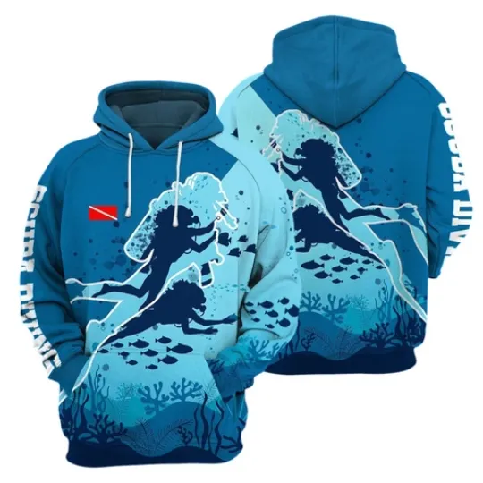 Scuba Diving Female Design 8211 3D All Over Printed Shirt
