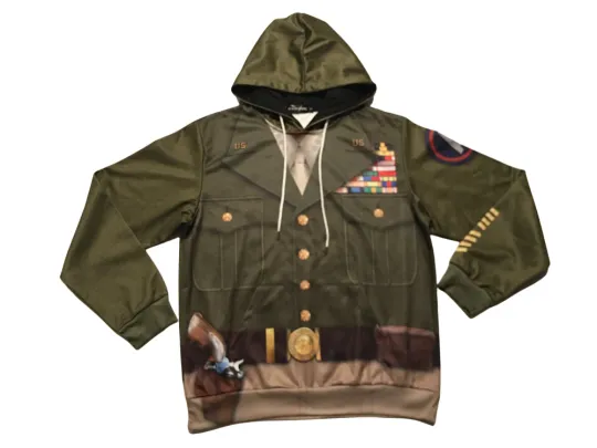 Gearhumans Men's Multi-Colored Military Graphic L/S Hoodie Sweatshirt, Size Sm.