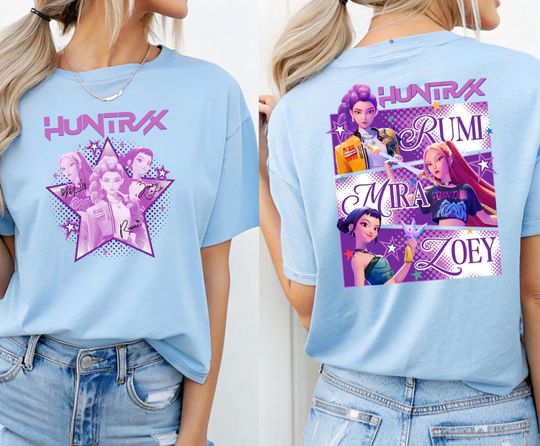 Huntrix T-Shirt, Kpop Demon Hunters Shirt, Saja Girls Fan Shirt, Rumi, Mira, Joey Shirt, Demon Hunter Merch, Gift for Huntrix fan