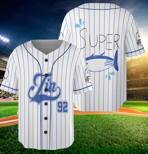 Super Tuna Jin Baseball Jersey, Tuna Fish Baseball Jersey, Kim Seokjin Super Tuna Shirt, Kpop Merch, Army Friend Gift, Kpop Shirt