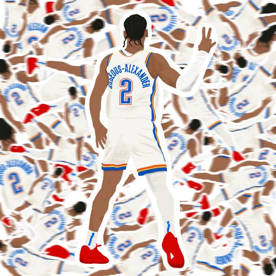 Shai Gilgeous-Alexander Oklahoma City NBA Vinyl Sticker