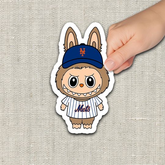 Mets Labubu Vinyl Sticker | Cute NY Mets Fan Art | Kawaii Baseball Sticker