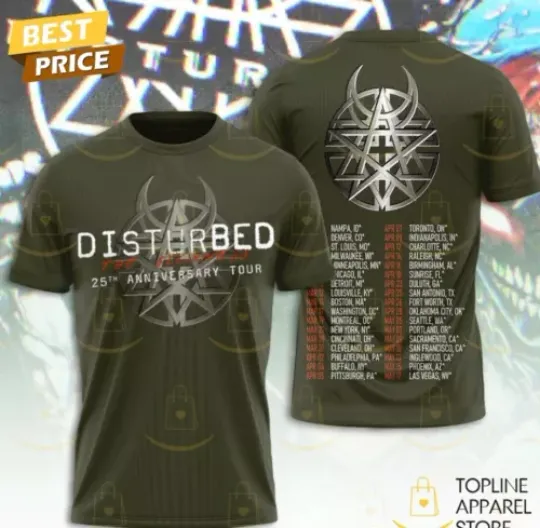 Disturbed 25th Anniversary Tour The Sickness 3D T-Shirt