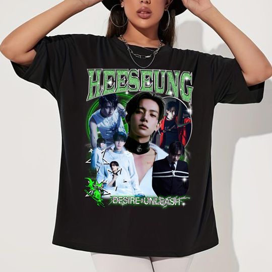 Retro Heeseung Enhypen T-Shirt, Enhypen Desire: Unleash Shirt, Enhypen Walk The Line World Tour Shirt, Enhypen Fate Plus Tour Shirt