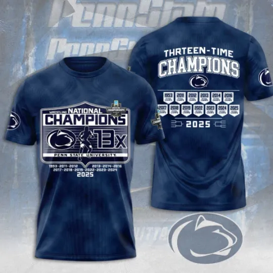 Pe*Nn State Nitt*Any Lions Wrestling 3D T-Shirt