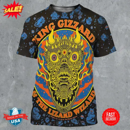 King Gizzard And The Lizard Wizard Poster For Show In Atlanta Georgia 19 Nov 3D