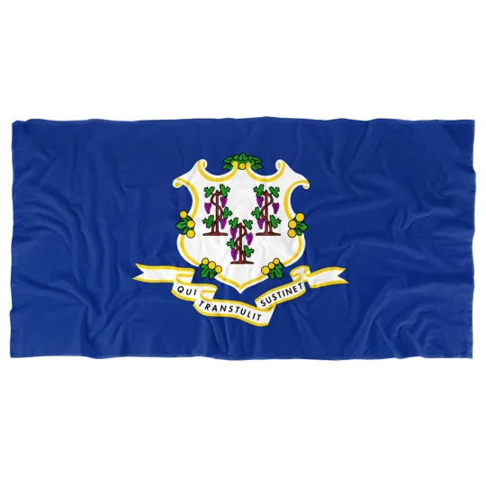 Connecticut Flag Beach Towel, 30"x60" Beach Towel