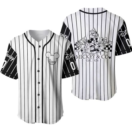 Personalize Mickey And Friends Baseball Jersey Custom Mouse Family Baseball Jersey