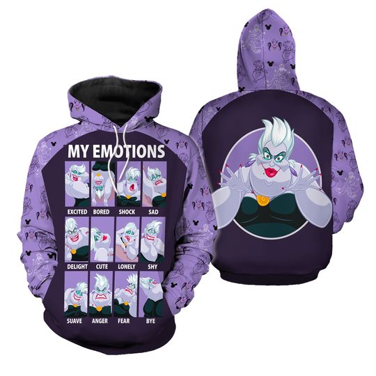 Ursula Hoodie, Ursula Zip Hoodie, Ursula Shirt, Evil Queen Hoodie, Disney Villains Shirt