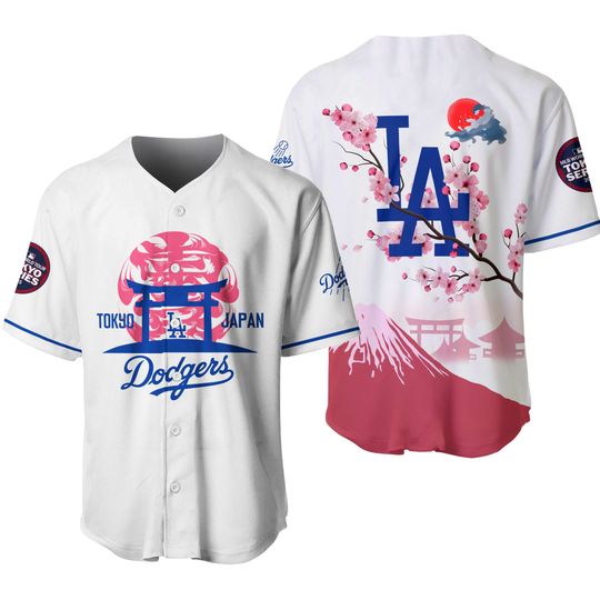 Discover YC Dodgers Tokyo Series 2025 Fuji Mount Baseball Jersey Gift For Fans