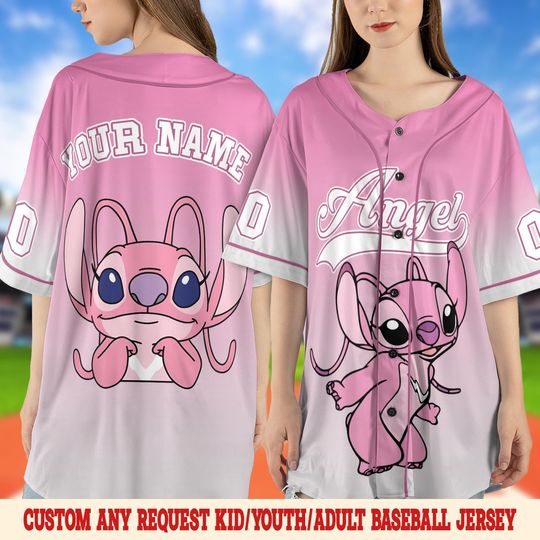 Personalized Angel Stitch Baseball Jersey , Baseball Jersey For Kids Adult, Custom Angel Stitch , Angel Stitch Jersey Birthday Gift