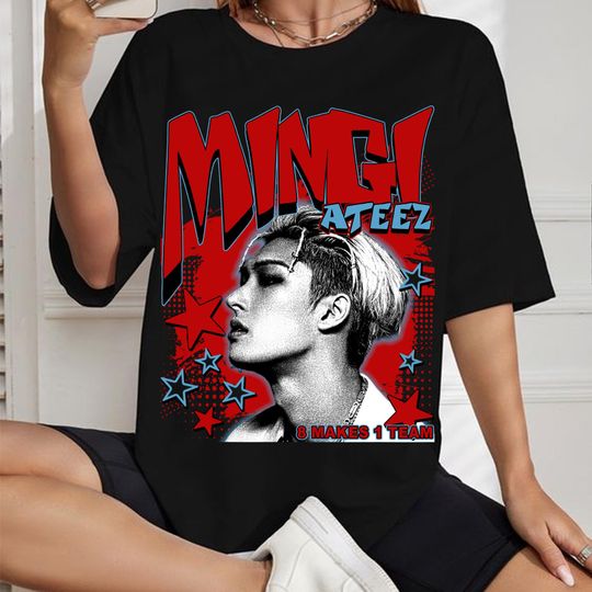 Retro Mingi Ateez T-shirt, Ateez 2025 World Tour In Your Fantasy Shirt, Ateez Golden Hour Part 2 Shirt, Ateez Members Kpop Shirt