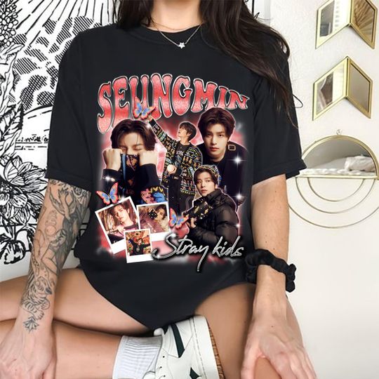 Seungmin Stray kids Graphic T-shirt, Stray Kids dominATE World Tour 2025 Shirt, Skz Hop Album Shirt, Stray Kids ATE Album, Bang Chan, Felix