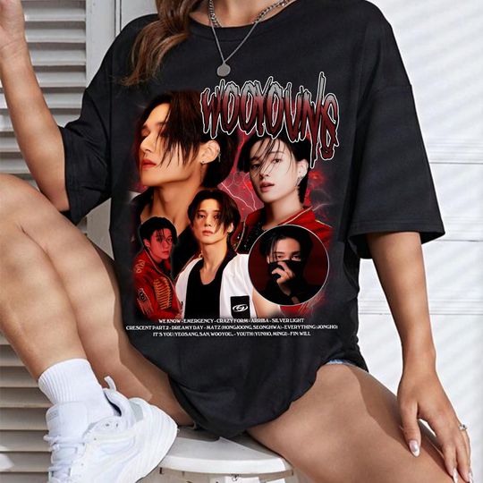 Vintage Wooyoung Ateez T-shirt, Ateez The World Ep.Fin Will Album Shirt, Ateez Golden Hour Part 2 Tee, Ateez 2025 World Tour in Your Fantasy