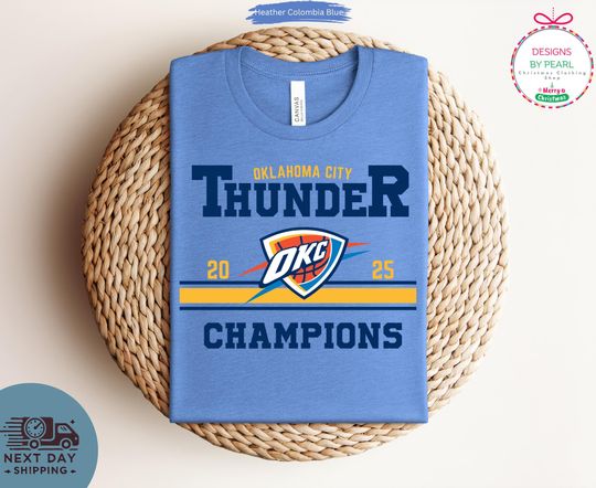 Oklahoma City Thunder 2025 Champions T-Shirt, Vintage NBA Finals Tee, OKC Basketball Fan Merch