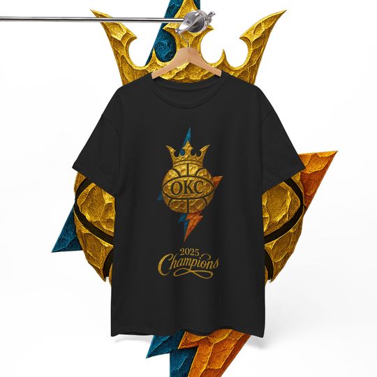 OKC Basketball Gold Emblem Unisex T-Shirt - 2025 Champions Edition, Thunder Inspired Apparel