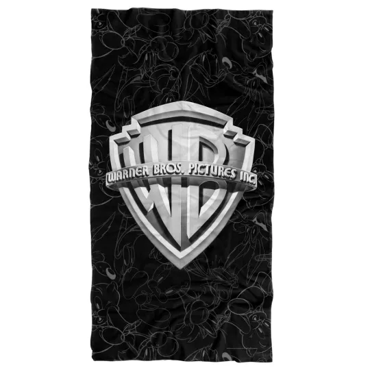 WB 100: Beach Towel, 30"x60" WB Shield Looney Tunes Background Beach Towel