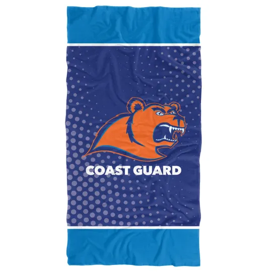 United States Coast Guard Academy Beach Towel/Bath Towel, 30"x60" Radial Dots