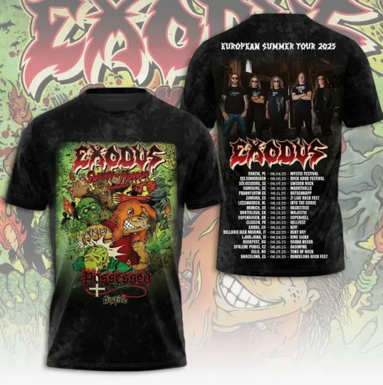 Exodus Band European Summer Tour 2025 3D T-Shirt