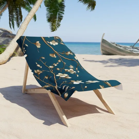 Golden Sky Blossom Beach Towel