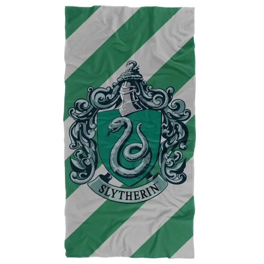 Harry Potter Slytherin Crest Officially Licensed Beach Towel, 30"x60"