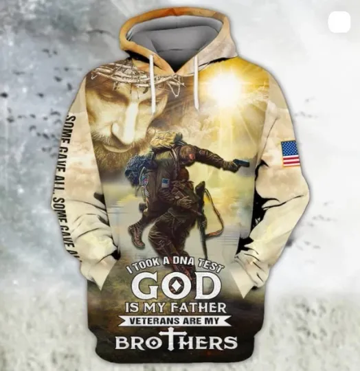 3D All Over Print Veteran Are My Brother Hoodie, Veteran Bomber 3D hoodie