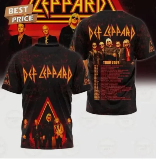 Def Leppard Tour 2025 3D T-Shirt