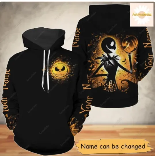 Jack Skellington 3D HOODIE HALLOWEEN GIFT BEST PRICE OVER PRINT CHRISTMAS GIFT
