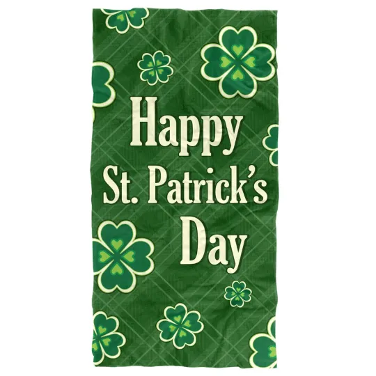 30"x60" Happy St. Patrick's Day Beach Towel Lightweight Microfiber Bath