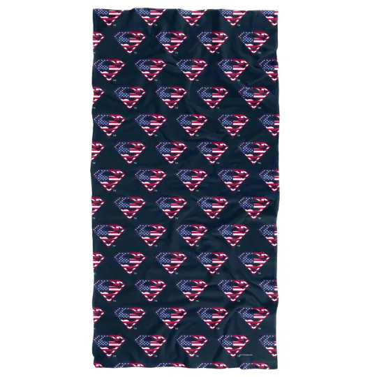 Superman USA American Flag Shield Logo Officially Licensed Beach Towel 30"x60"