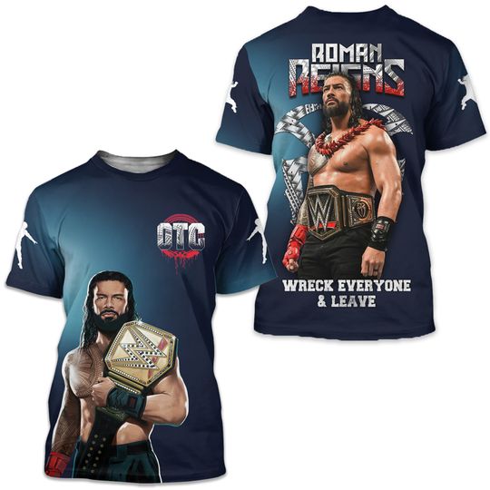 Roman Reigns t-shirt 3D All Over Printed Shirts Wrestling Entertainment
