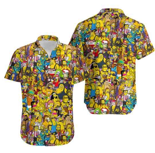 Discover The Simpsons Hawaiian Button Down Shirt