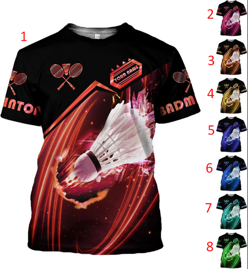 Personalized Name Badminton 3D Shirt, Best Coach Ever Sport Fans Gift T-Shirt